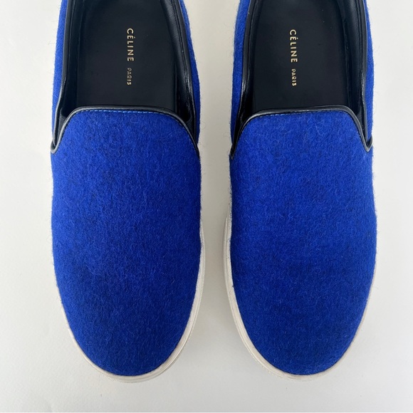 Celine Phoebe Philo Blue wool and leather slip on sneakers - size 37 / 7 US - Picture 3 of 6